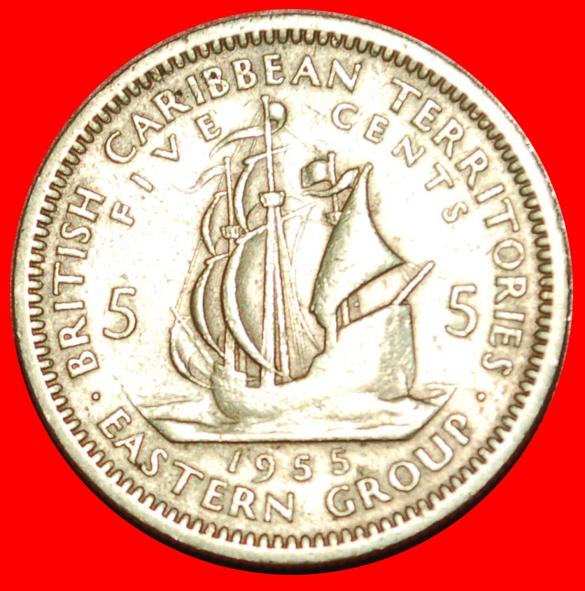 * GREAT BRITAIN (1955-1965): EAST CARIBBEAN TERRITORIES ★ 5 CENTS 1955 SHIP ★ LOW START★ NO RESERVE!