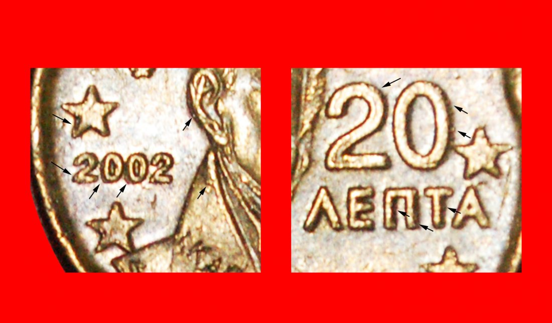  * FEHLER NORDISCHES GOLD (2002-2007): GRIECHENLAND ★ 20 EUROCENT 2002! ★OHNE VORBEHALT!   