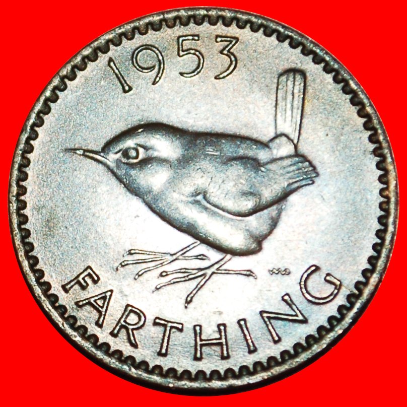  * WREN: UNITED KINGDOM ★ FARTHING 1953! ELIZABETH II (1953-2022)★LOW START ★ NO RESERVE!   