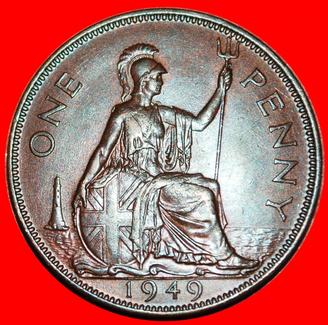 * MISTRESS OF SEAS: UNITED KINGDOM ★ PENNY 1949! GEORGE VI (1937-1952)★LOW START ★ NO RESERVE!