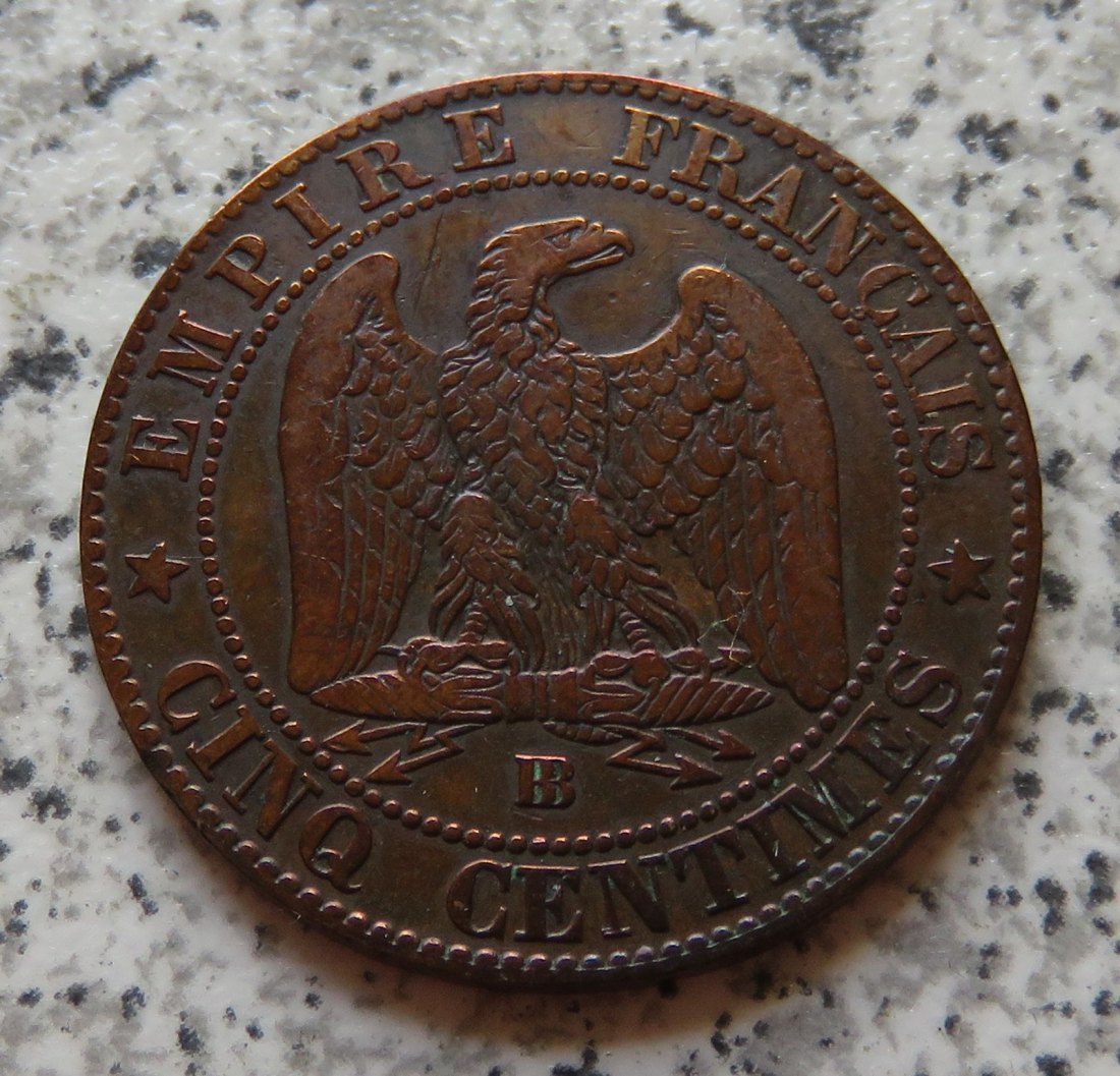  Frankreich 5 Centimes 1855 BB   