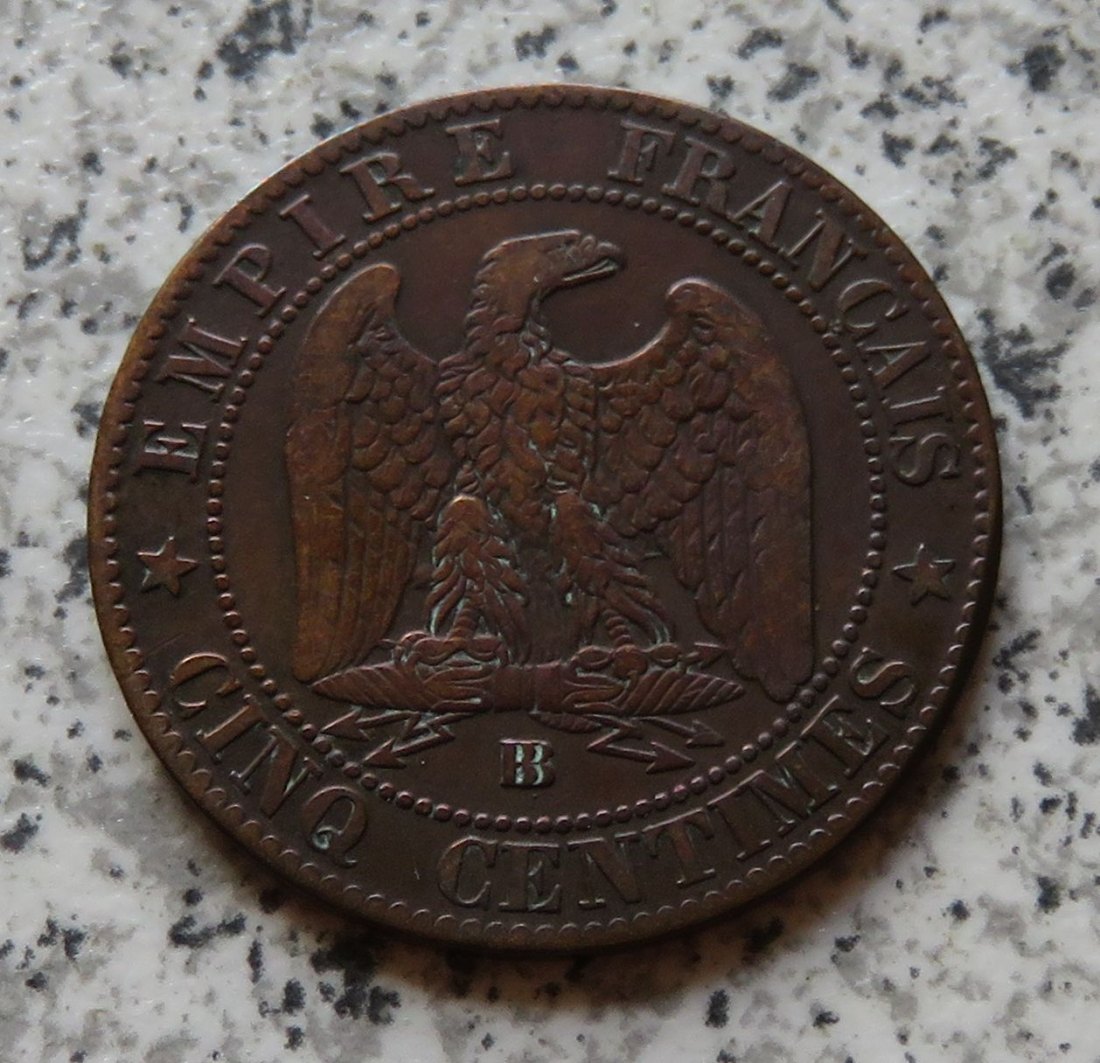  Frankreich 5 Centimes 1862 BB   