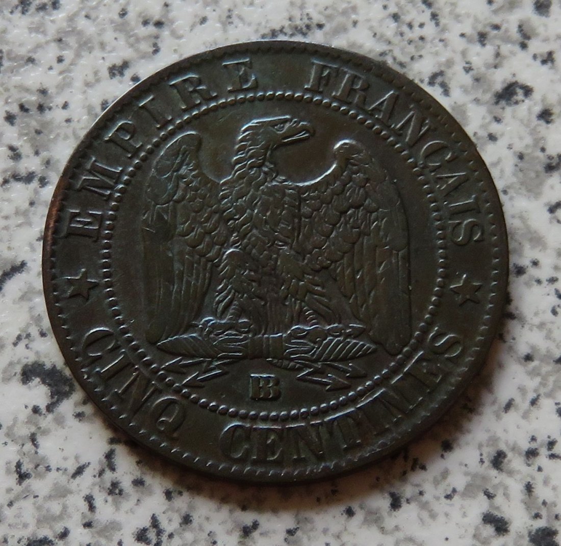  Frankreich 5 Centimes 1864 BB   