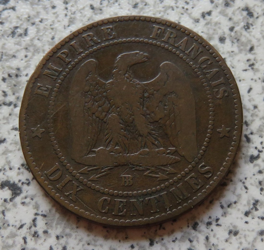  Frankreich 10 Centimes 1854 BB   