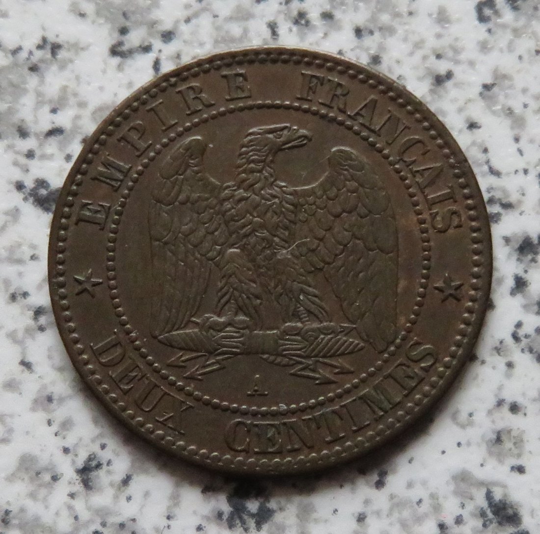  Frankreich 2 Centimes 1861 A, Erhaltung   