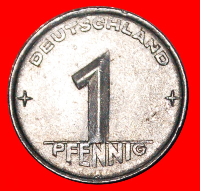  * HAMMER AND COMPASS (1952-1953): GERMANY ★ 1 PFENNIG 1952A! LARGE A! LOW START★ NO RESERVE!   