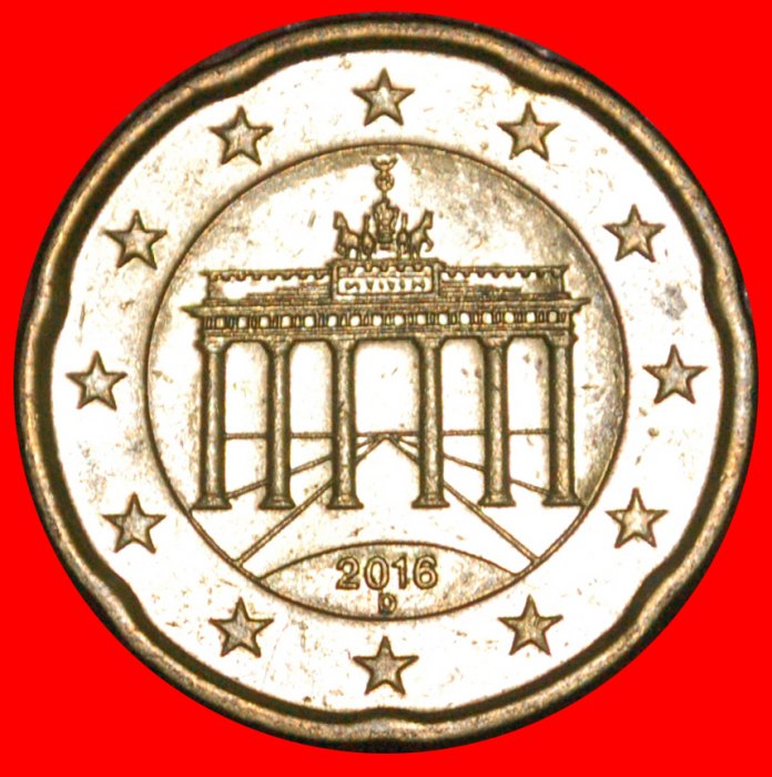  * SPANISCHE BLUMEE (2007-2023): DEUTSCHLAND ★ 20 EURO CENT 2016D NORDISCHES GOLD!★OHNE VORBEHALT!   