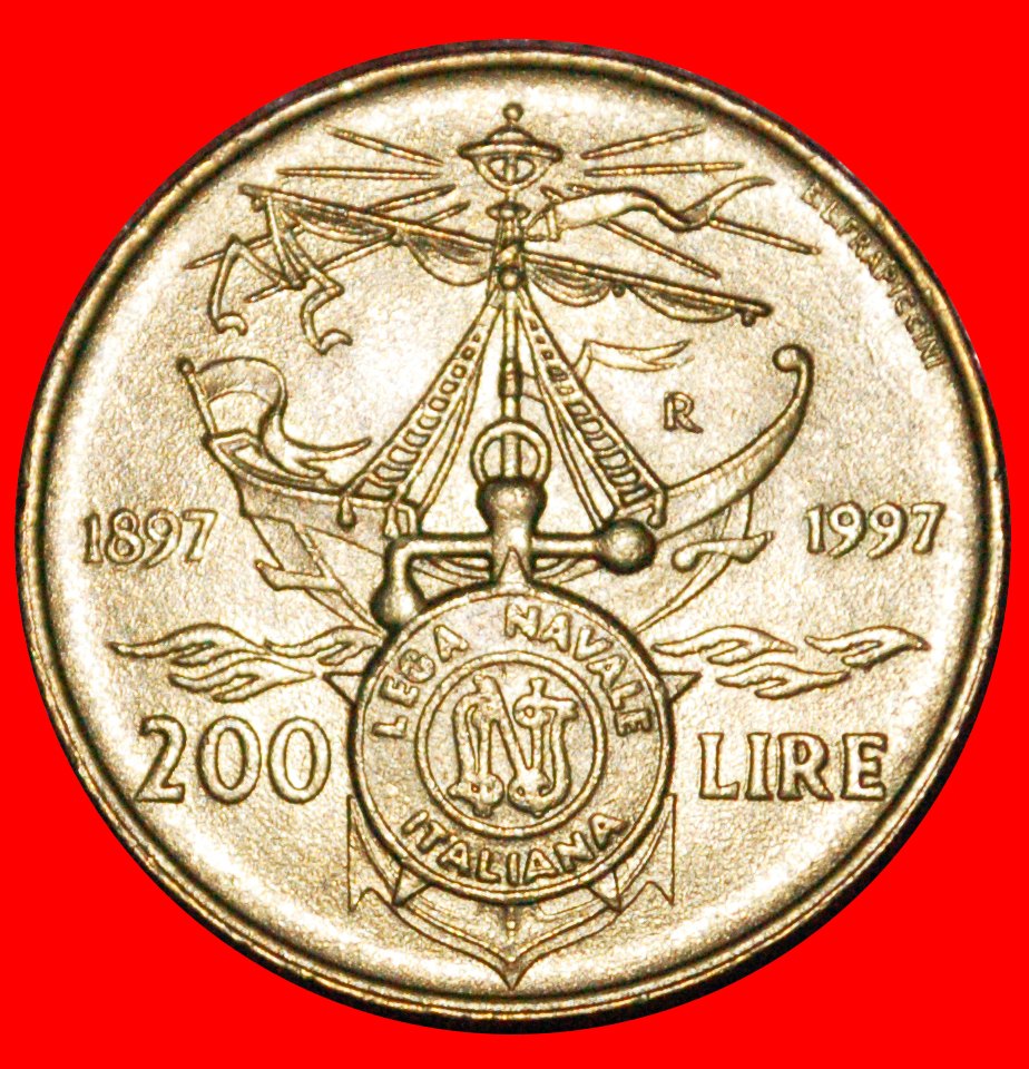  * SHIP: ITALY ★ 200 LIRE 1897-1997R UNC MINT LUSTRE!★LOW START ★ NO RESERVE!   