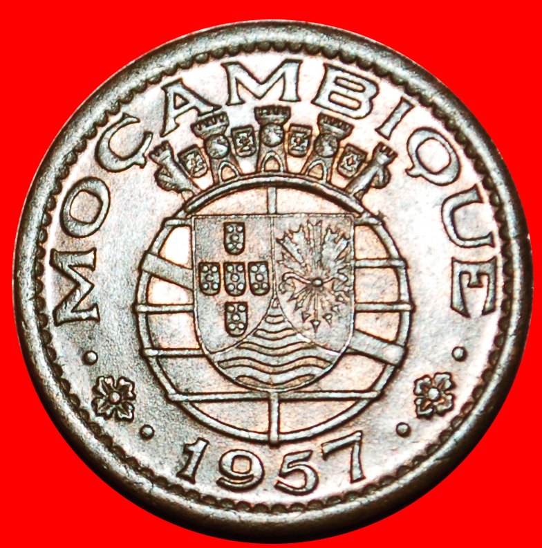  * PORTUGAL (1953-1957): MOZAMBIQUE★50 CENTAVOS 1957 ARMILLARY SPHERE! LUSTRE★LOW START ★ NO RESERVE!   