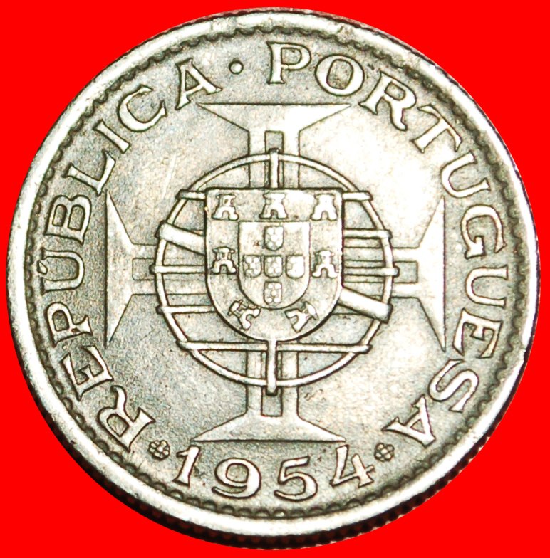  * PORTUGAL (1952-1973): MOZAMBIQUE ★ 2.50 ESCUDOS 1954 ARMILLARY SPHERE!★LOW START ★ NO RESERVE!   