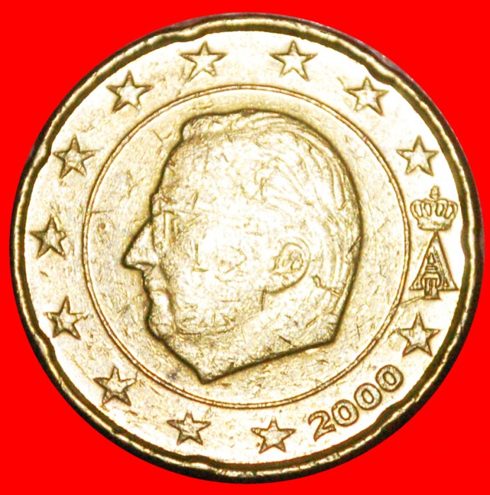  * ALBERT II (1993-2013): BELGIUM★ 20 EURO CENTS 2000 NORDIC GOLD (1999-2006) LOW START ★ NO RESERVE!   