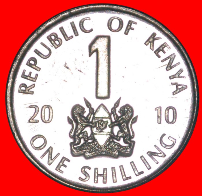  * GREAT BRITAIN (2005-2010): KENYA ★ 1 SHILLING 2010 COCK MINT LUSTRE! ★LOW START ★ NO RESERVE!   