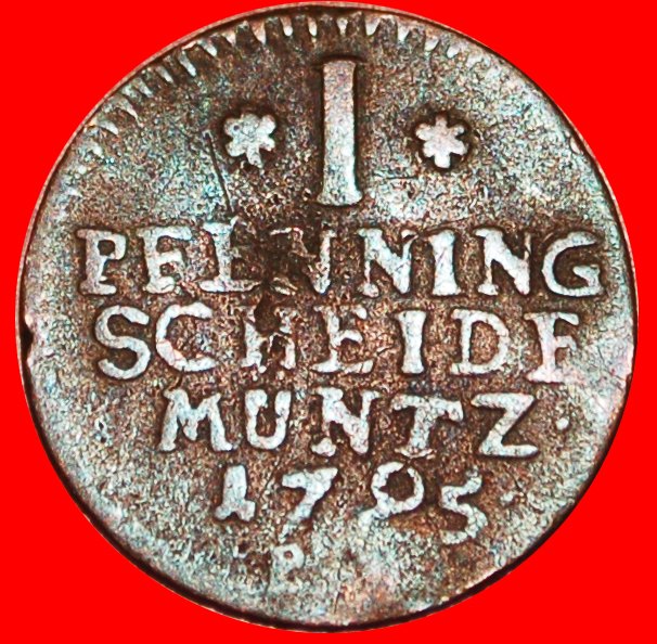 * WALDECK-PYRMONT: GERMANY ★ 1 PFENNIG 1795PS COIN ALIGNMENT ↑↓ RARE! LOW START★ NO RESERVE!