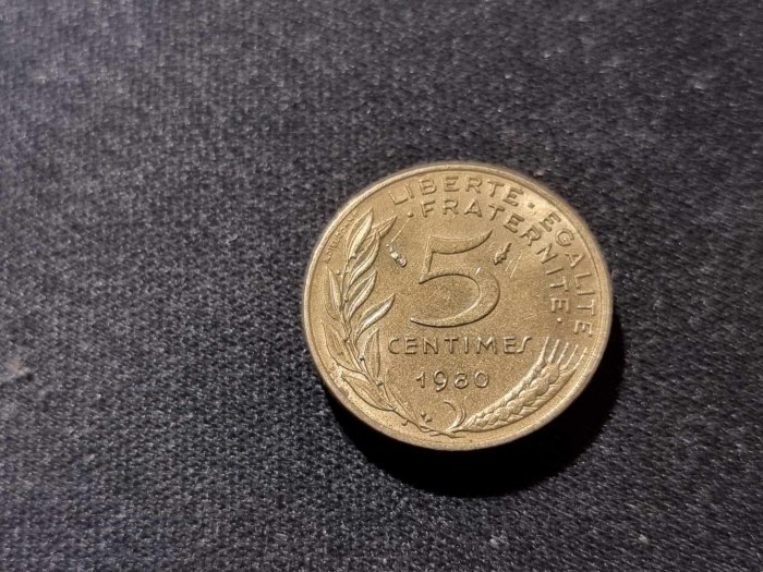  Frankreich 5 Centimes 1980 Umlauf   