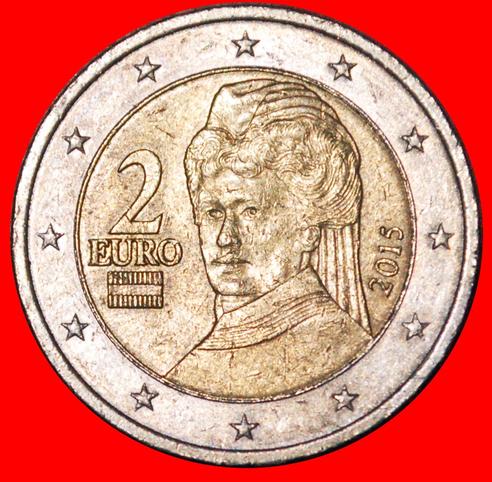  * BERTHA VON SUTTNER 1843-1914:AUSTRIA★2 EURO 2015 NON-PHALLIC TYPE 2008-2023★LOW START★ NO RESERVE!   