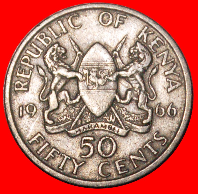  * GROSSBRITANNIEN (1966-1968): KENIA ★ 50 CENT 1966 HAHN! ★OHNE VORBEHALT!   