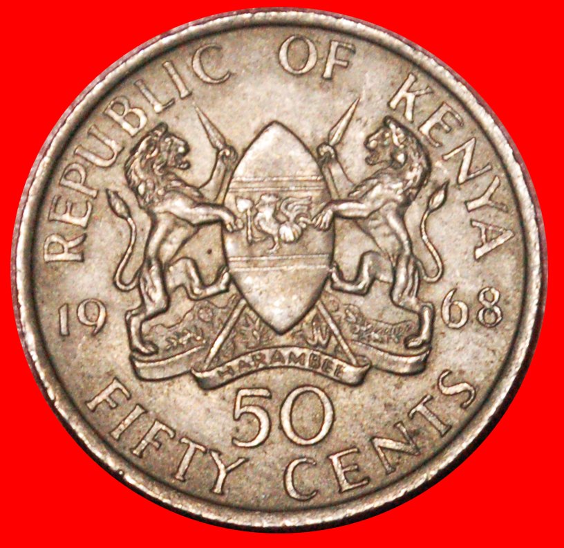  * GROSSBRITANNIEN (1966-1968): KENIA ★ 50 CENT 1968 HAHN! ★OHNE VORBEHALT!   