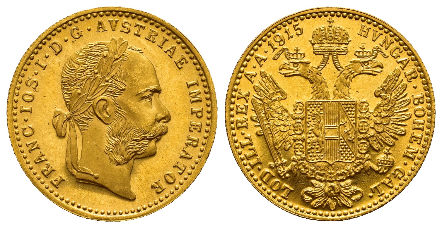 PEUS 9371 Österreich 3,44 g Feingold. Franz Joseph I. (1848 - 1916) 1 Dukat (off.NP) GOLD 1915 Stempelglanz