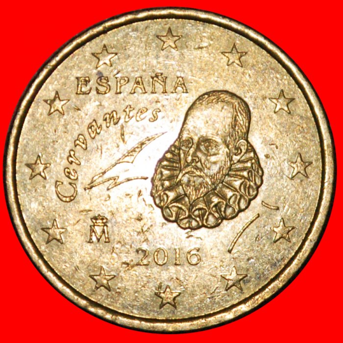 * NORDIC GOLD (2010-2023): SPAIN ★ 50 EURO CENTS 2016 Cervantes (1547-1616)!★LOW START ★ NO RESERVE!