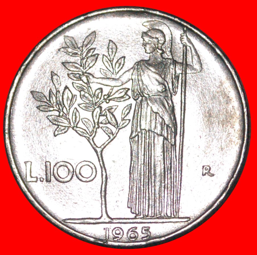  * GÖTTIN MINERVA (1954-1989): ITALIEN ★ 100 LIRE 1965R! ★OHNE VORBEHALT!   