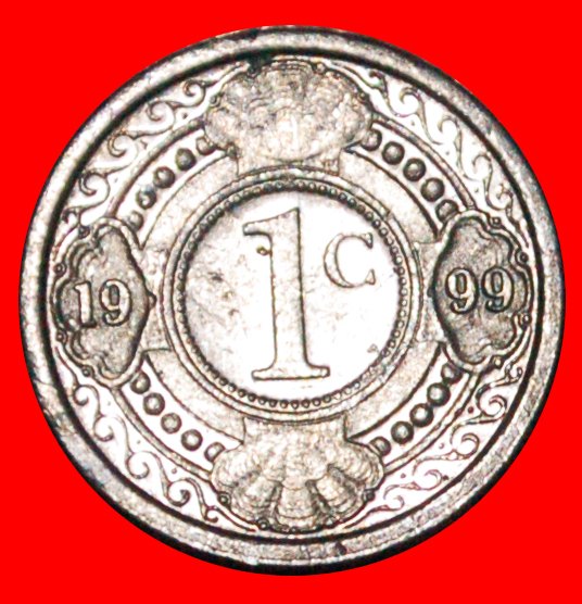 * OHNE ARUBA ~MUSCHELN 1989-2016: NIEDERLANDE ANTILLEN★1 CENT 1999 VZGL STEMPELGLANZ★OHNE VORBEHALT!