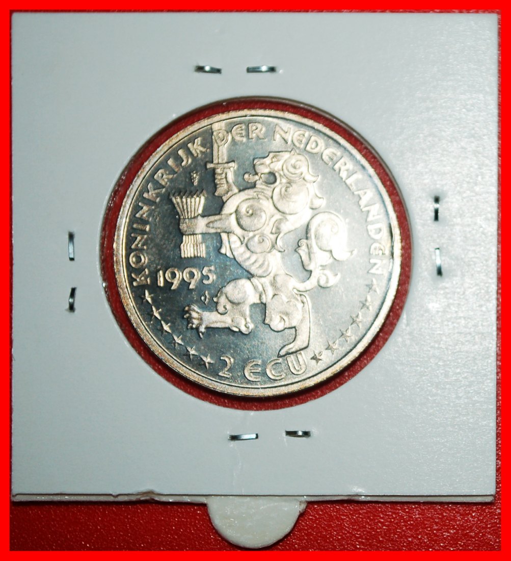  * BEATRIX (1980-2013): NETHERLANDS★PROOF 2 ECU 1995 SHIP Eendracht I! HOLDER★LOW START ★ NO RESERVE!   