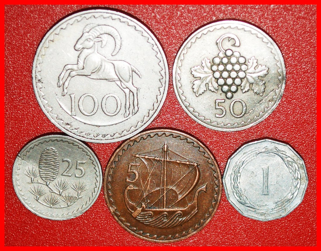  * FIRST YEAR (1963-1982): CYPRUS ★ 1-5-25-50-100 MILS 1963!★LOW START ★ NO RESERVE!   