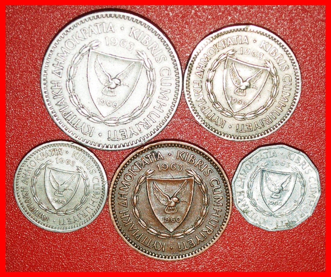  * FIRST YEAR (1963-1982): CYPRUS ★ 1-5-25-50-100 MILS 1963!★LOW START ★ NO RESERVE!   