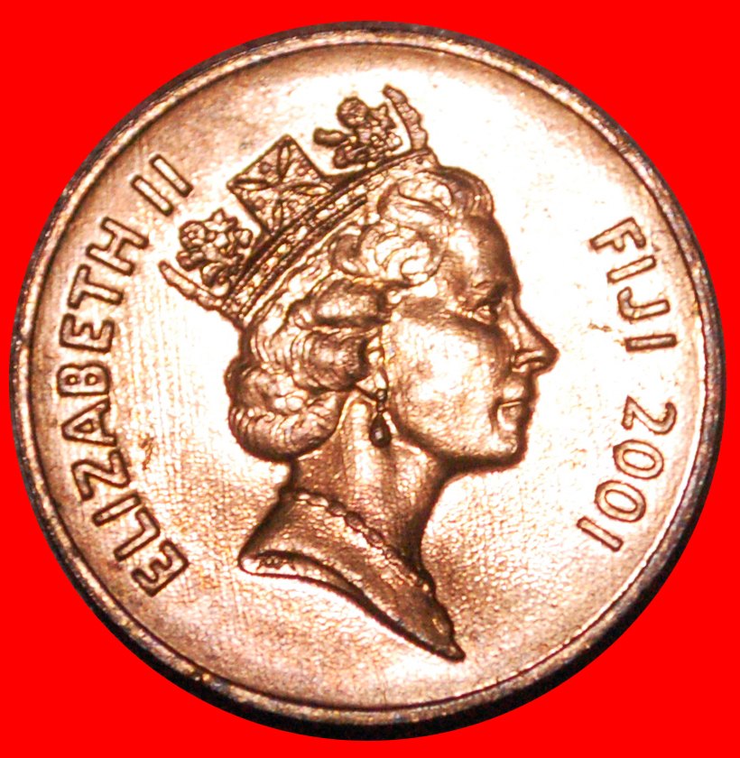  * KANADA (1990-2001): FIJI ★ 2 CENT 2001! PALM-FÜHLER ELISABETH II. (1953-2022) STG ★OHNE VORBEHALT!   