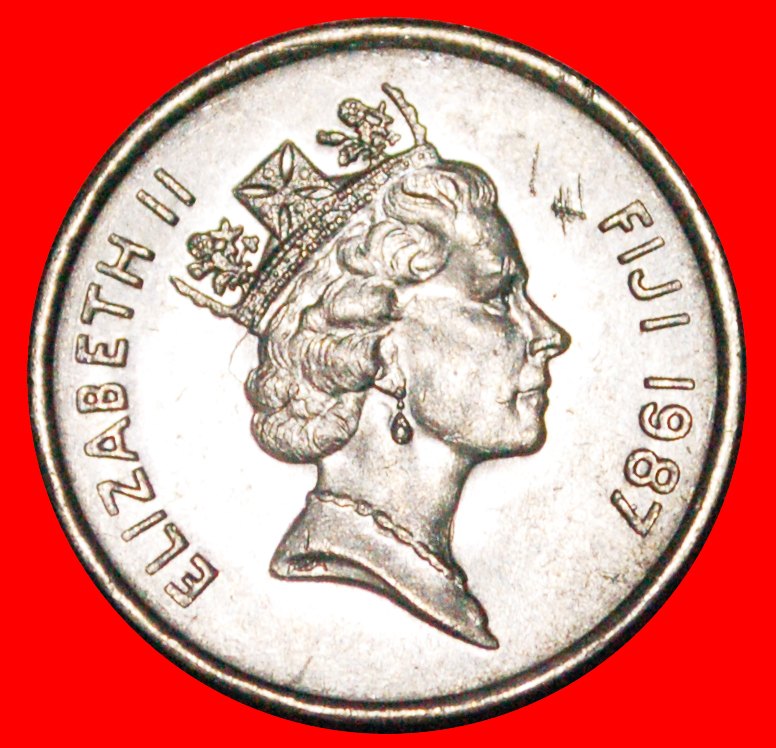  * GREAT BRITAIN (1986-1987):FIJI★5 CENTS 1987 DRUM! ELIZABETH II (1953-2022)★LOW START ★ NO RESERVE!   