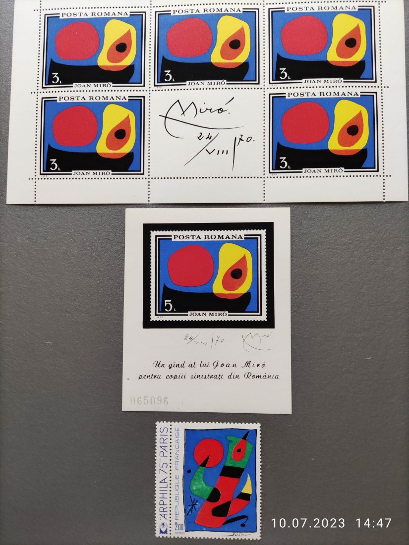  Österreich 400 Jahre spanische Reitschule 1972 / Rumänien Joan Miro 1970 / France Arphila 1975   