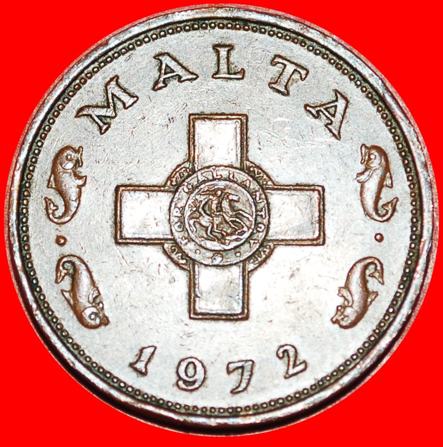  * GEORGE CROSS and 4 DOLPHINS 1972-1982: MALTA ★ 1 CENT 1972! DRAGON!★LOW START ★ NO RESERVE!   
