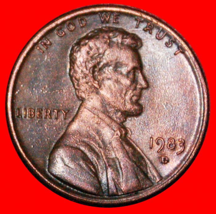  * MEMORIAL (1982-2008): USA ★ 1 CENT 1983D! LINCOLN (1809-1865) LOW START ★ NO RESERVE!   