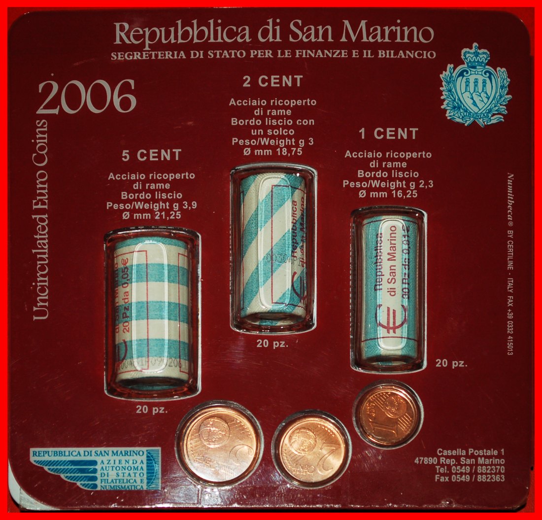 * ITALIEN: SAN MARINO★21 EURO KURSMÜNZENSATZ 2006 (63 MÜNZEN)! VERÖFFENTLICHT WERDEN★OHNE VORBEHALT!