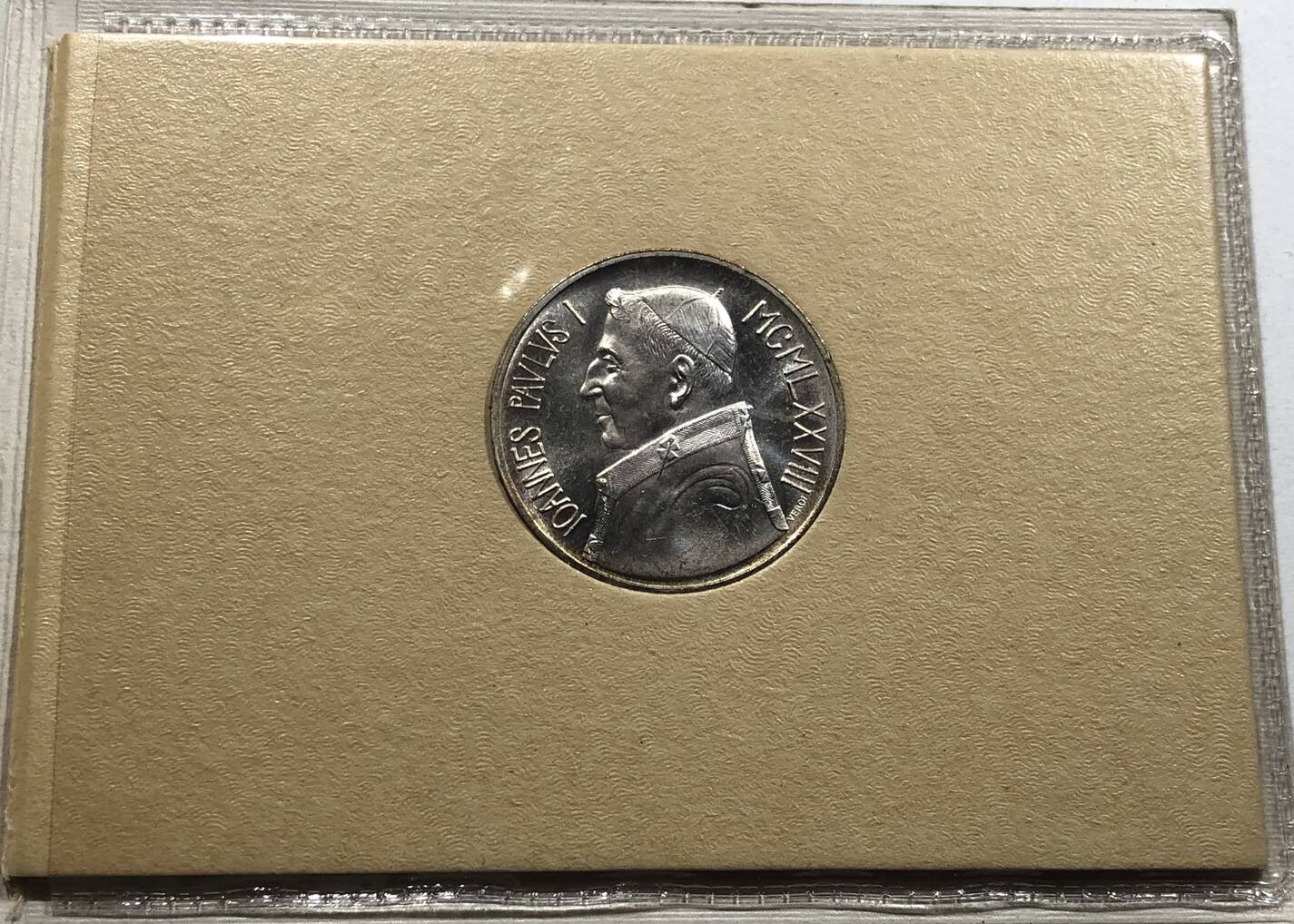  19.Vatikan Silbermünze 1000 Lire 1978  im Folder   