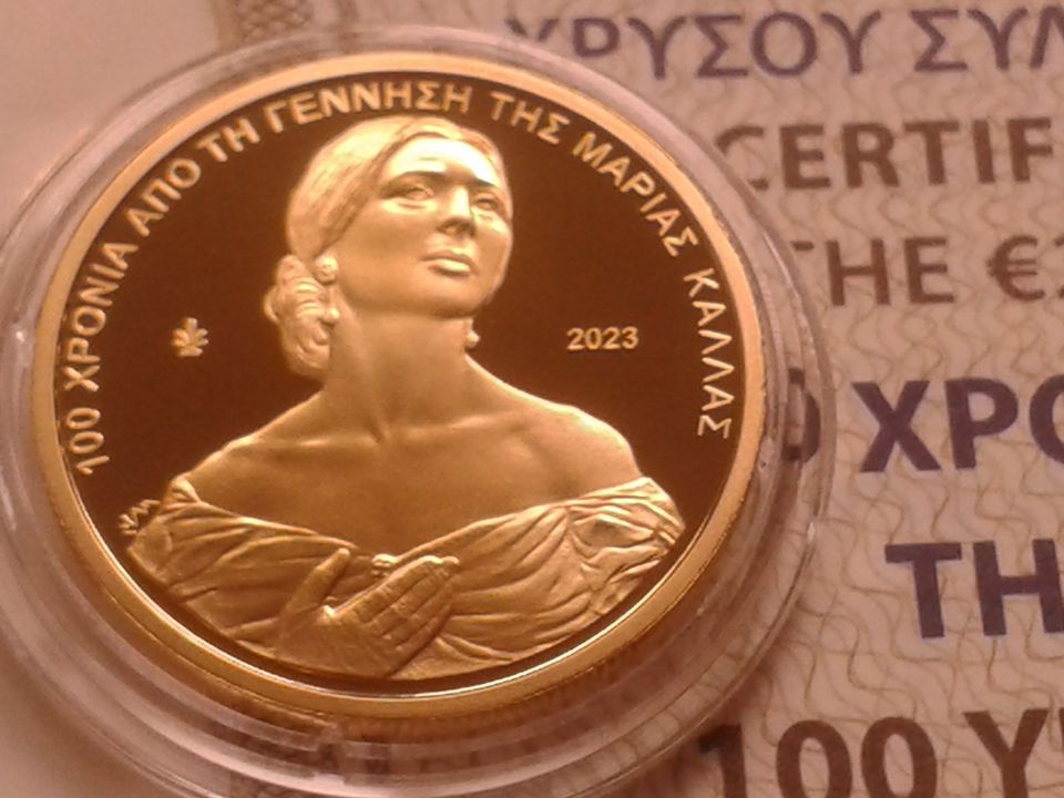 Original 200 euro 2023 PP Griechenland Maria Callas Gold 7,98g 917er Gold PP Maria Callas