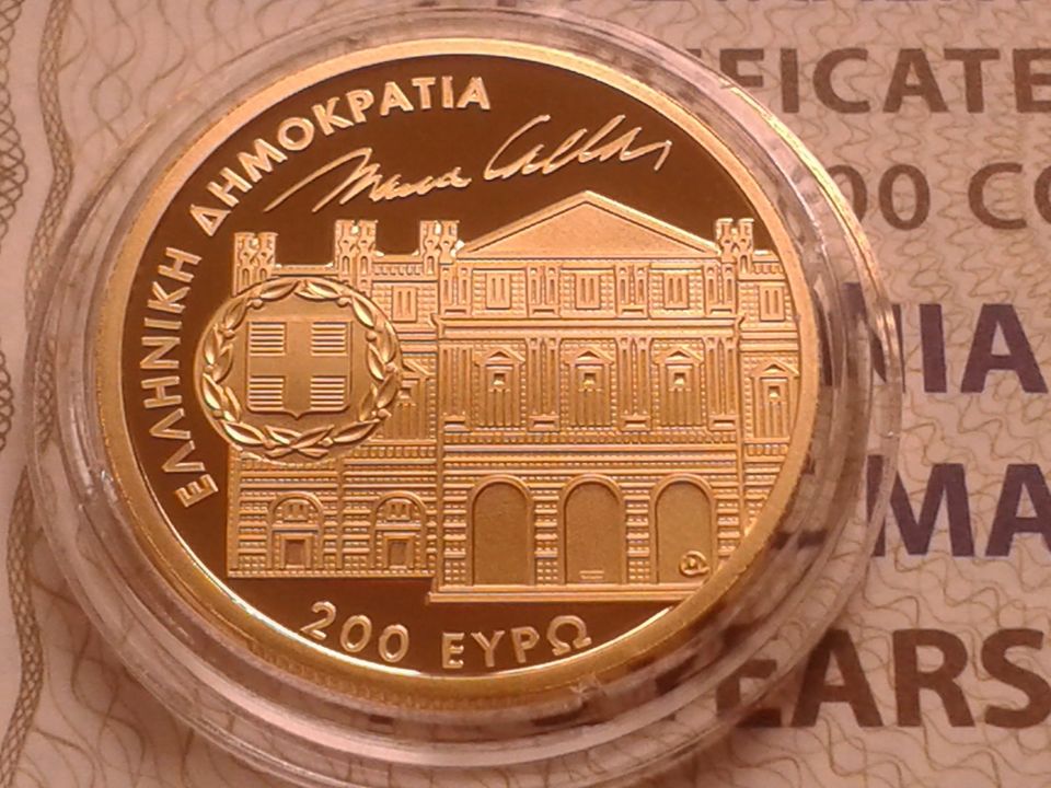  Original 200 euro 2023 PP Griechenland Maria Callas Gold 7,98g 917er Gold PP Maria Callas   
