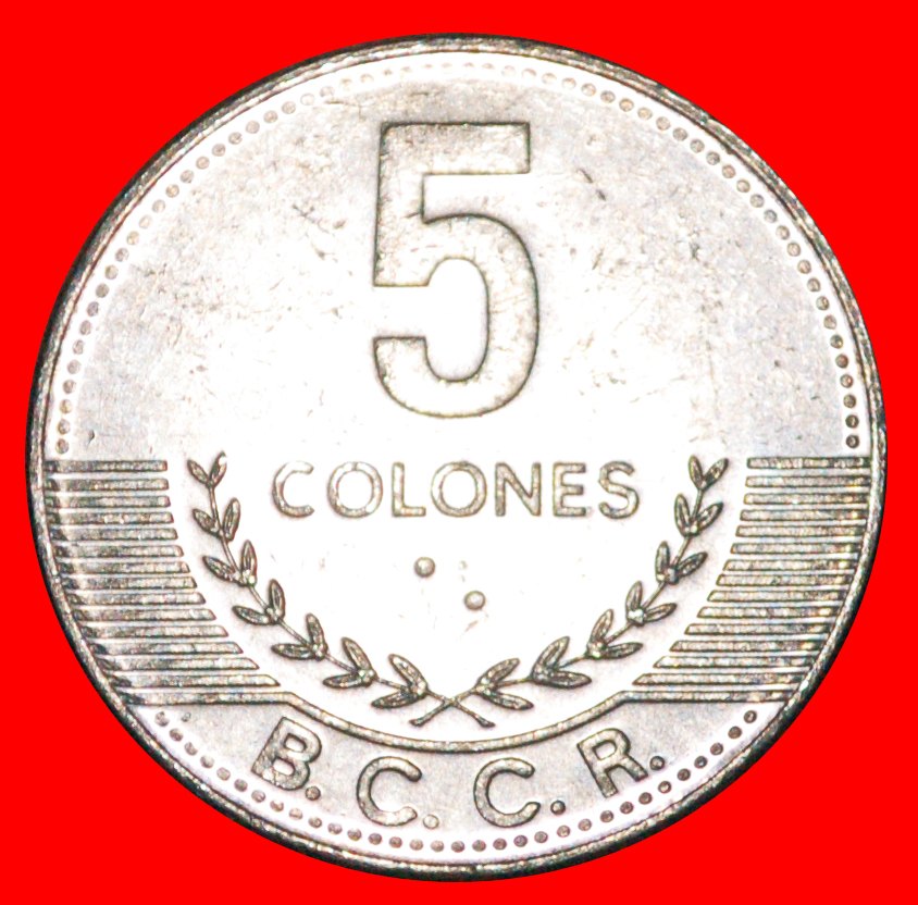* CHILE (2005-2016): COSTA RICA ★ 5 COLONES 2008 MINT LUSTRE! ★LOW START★NO RESERVE!