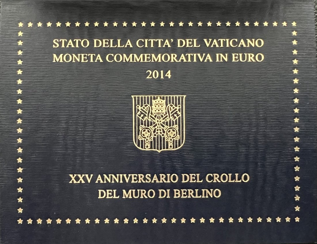  offizielle 2 € Vatikan 2014, 25 Jahre Berliner Mauerfall, original im Folder   