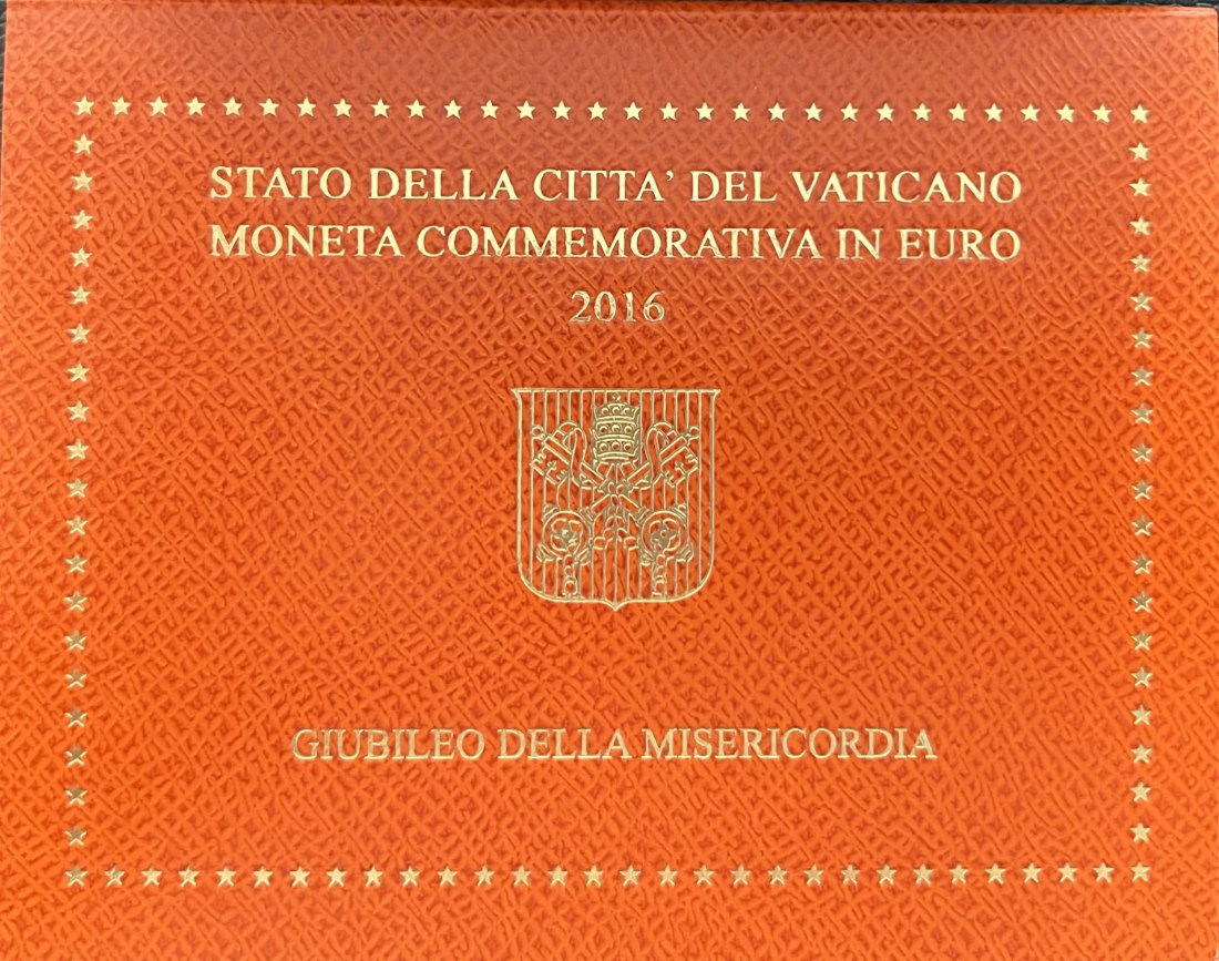  offizielle 2 € Vatikan Jubiläum der Barmherzigkeit 2016, original im Folder   