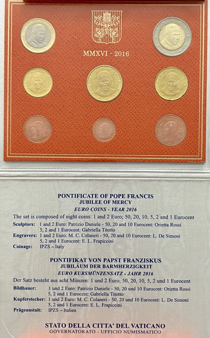  offizieller KMS Vatikan 2016 Papst Franziskus 2016 Jubiläum der Barmherzigkeit, im original Folder   
