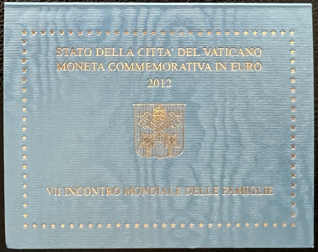  offizielle 2 € Vatikan 2012 Weltfamilientreffen, original im Folder   