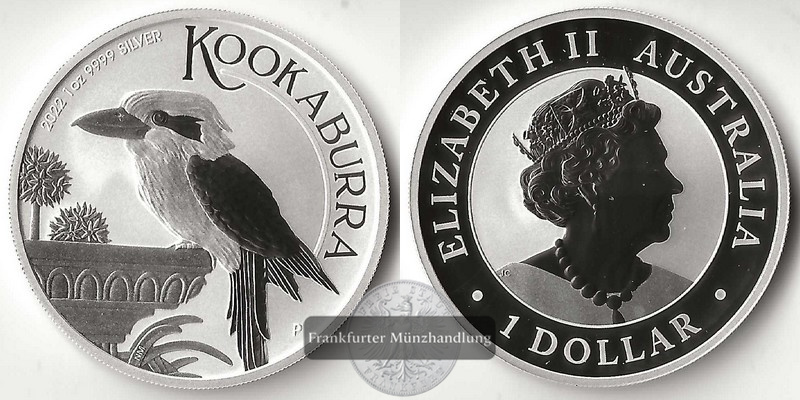  Australien,  1 Dollar  2022  Kookaburra FM-Frankfurt  Feinsilber: 31,1g   