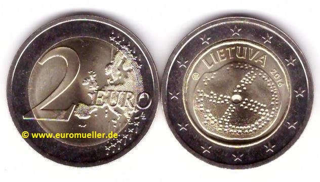 Litauen 2 Euro Gedenkmünze 2016...balt. Mosaik   