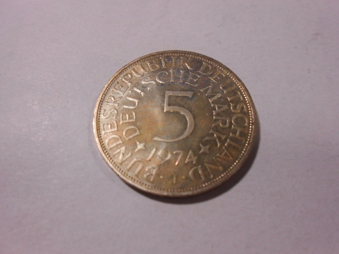  Deutschland 5 DM Silberadler*  1974 J   