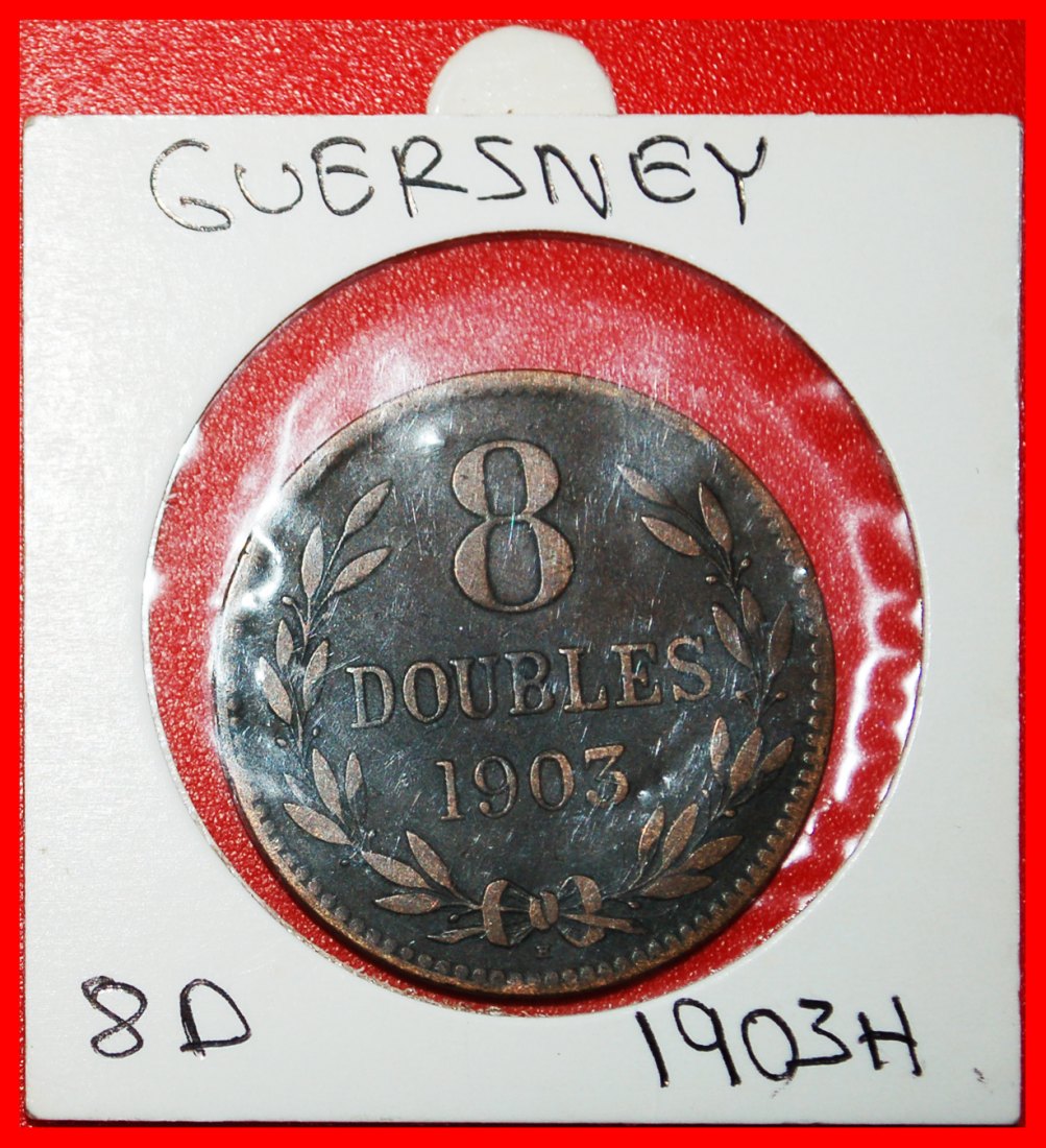  * GREAT BRITAIN (1864-1911): GUERNESEY ★ 8 DOUBLES 1903H! IN HOLDER!★LOW START ★ NO RESERVE!   