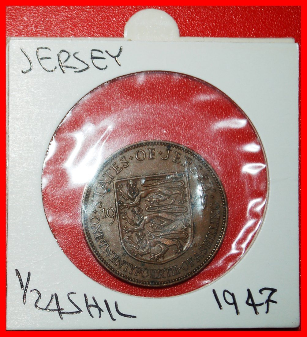  * GREAT BRITAIN (1937-1947): JERSEY★1/24 SHILLING 1947! UNCONMMON! IN HOLDER★LOW START ★ NO RESERVE!   