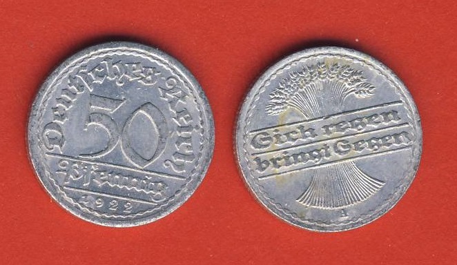  Weimar 50Pfennig 1922 A   