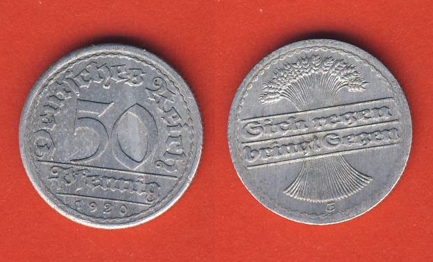  Weimar 50Pfennig 1920 E   