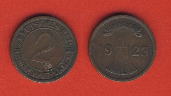  Weimarer Republik 2 Rentenpfennig 1923 A   